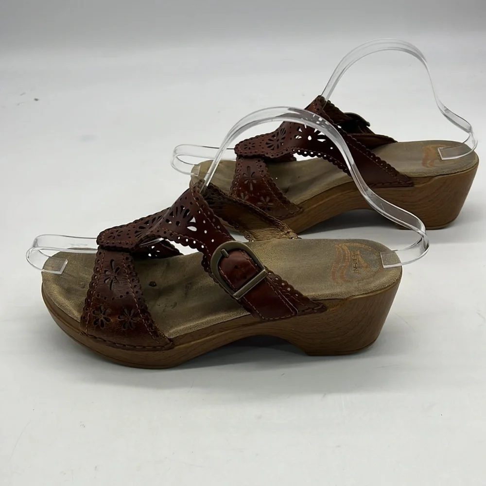 Dansko Brown Leather Slip on Sandals size EU 37